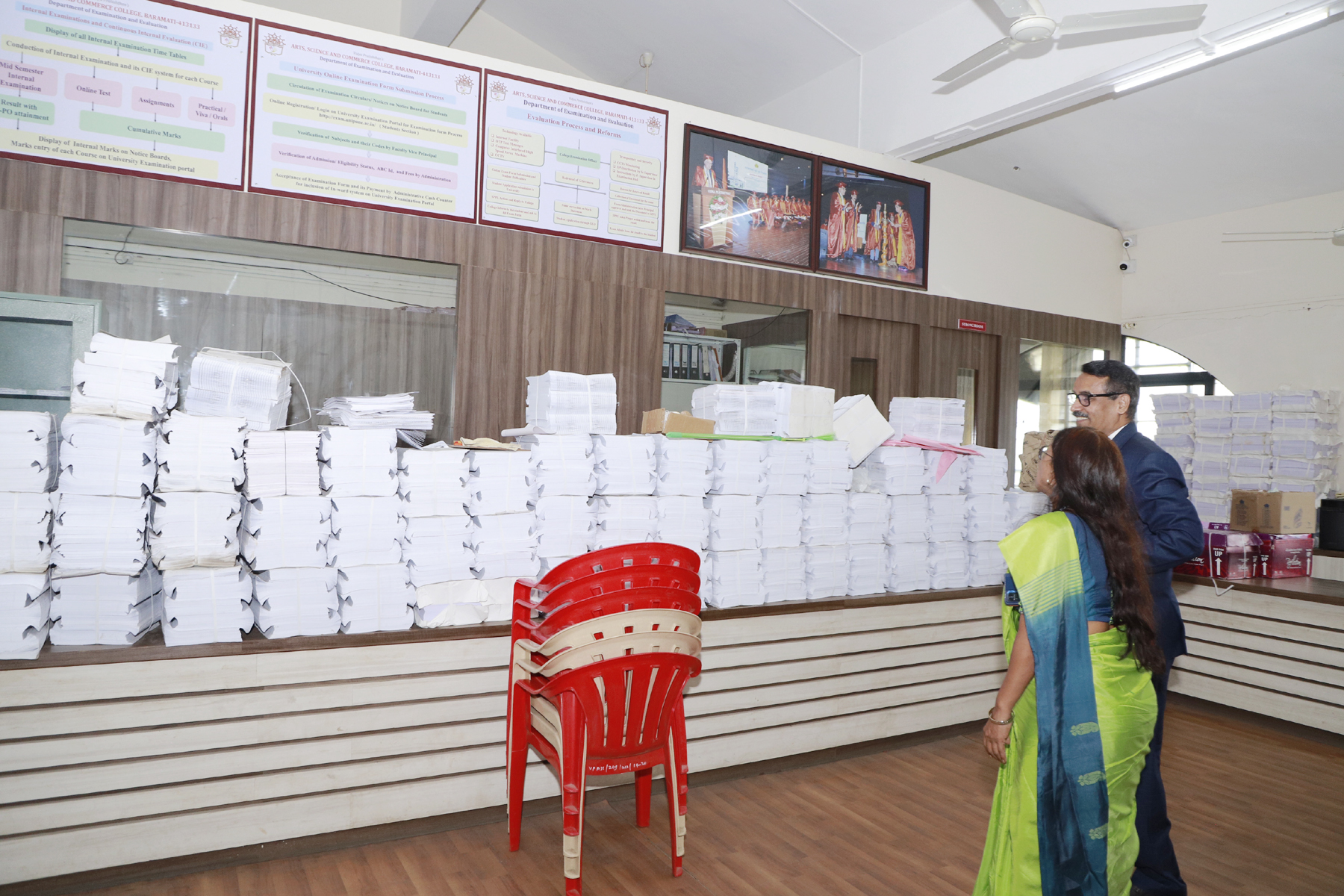 Examination and evaluation section at work